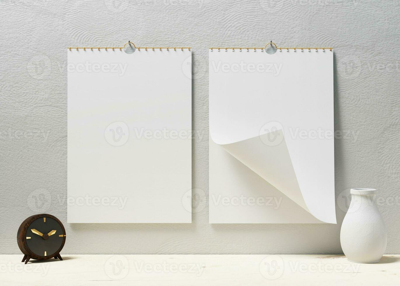 potrait desk calendar with blank of paper suitable for calendar design presentation photo