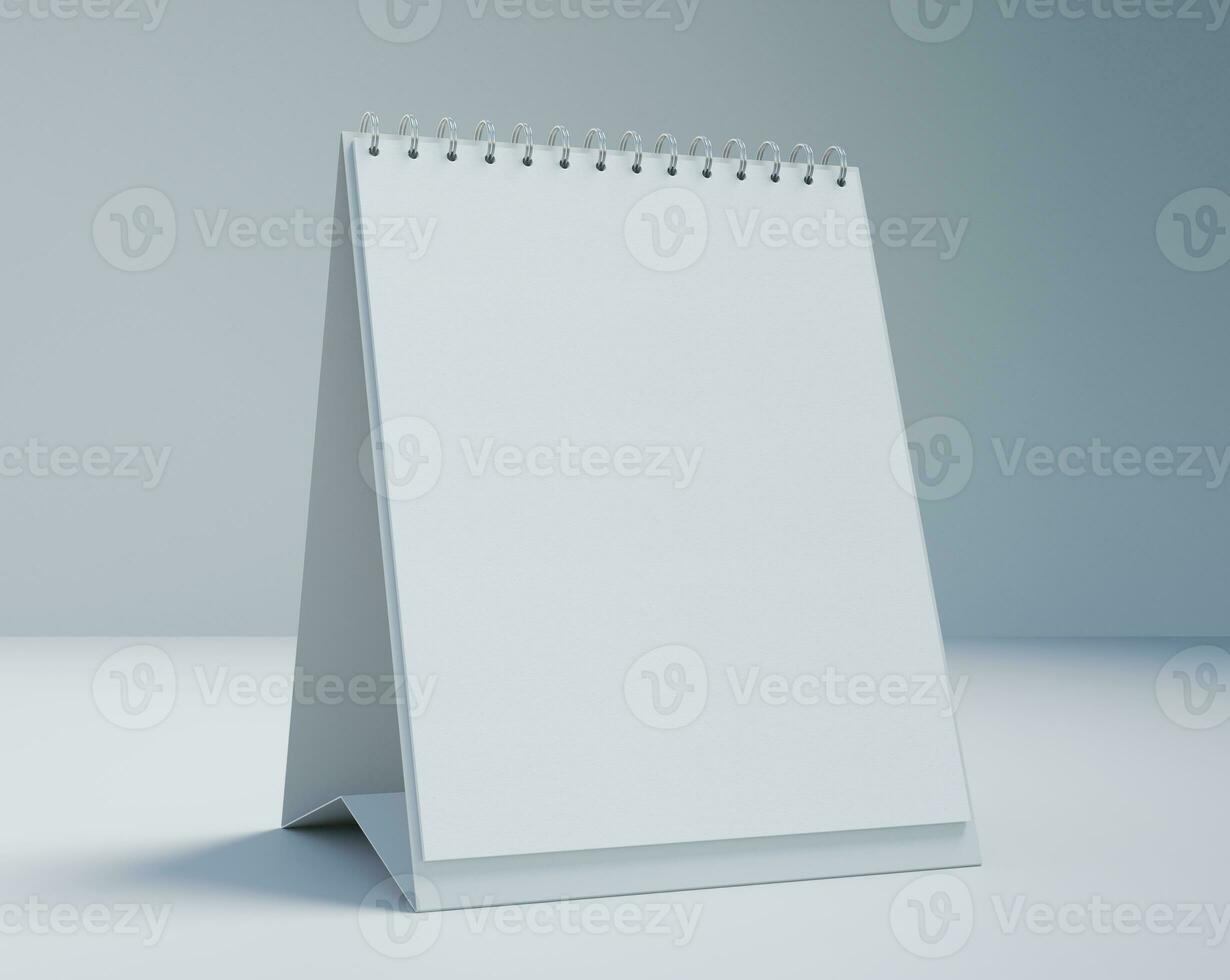 escritorio calendario con blanco papel adecuado para calendario diseño presentación foto