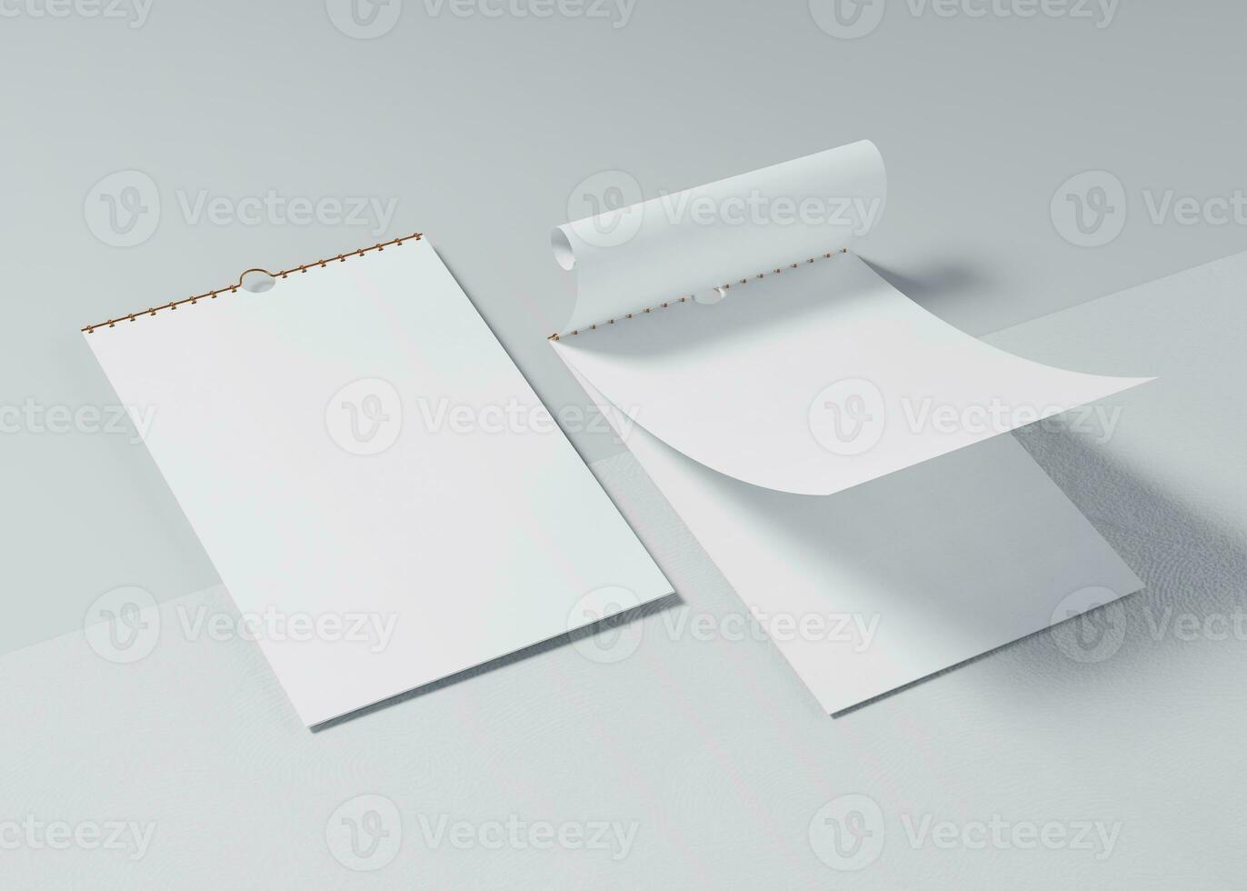 potrait desk calendar with blank of paper suitable for calendar design presentation photo