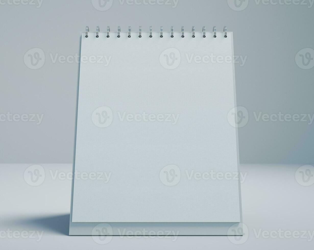 escritorio calendario con blanco papel adecuado para calendario diseño presentación foto