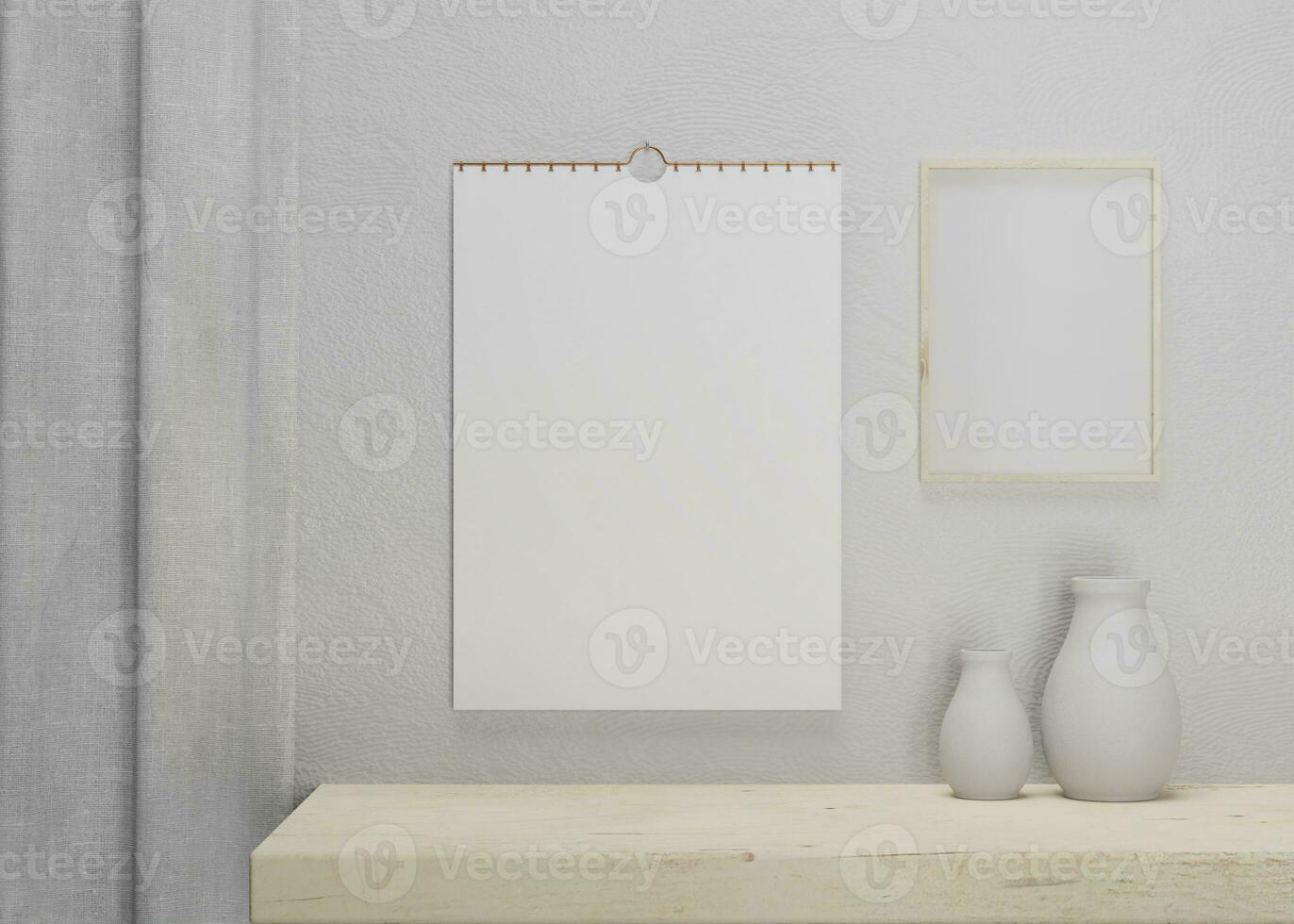 potrait desk calendar with blank of paper suitable for calendar design presentation photo
