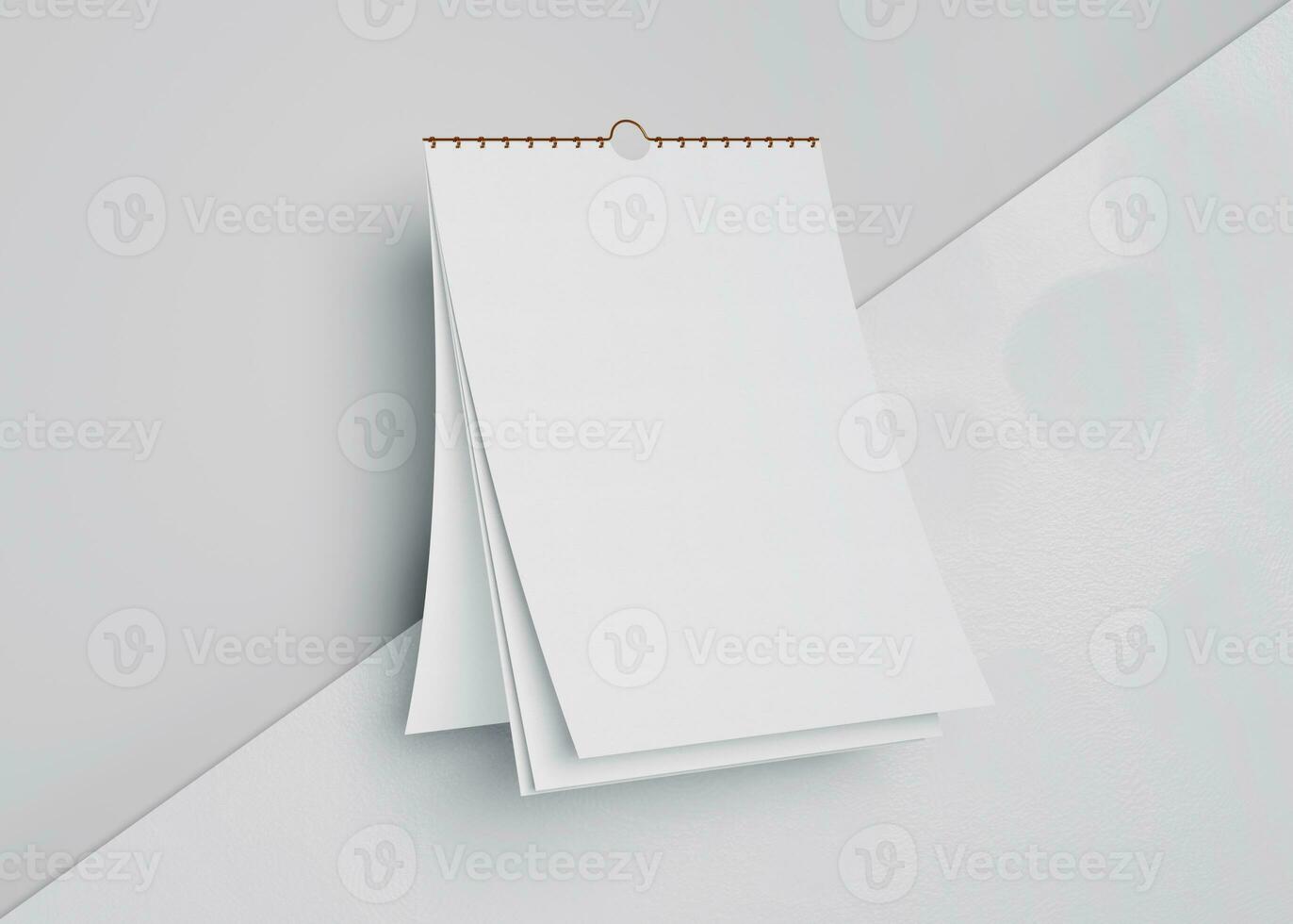 potrait desk calendar with blank of paper suitable for calendar design presentation photo