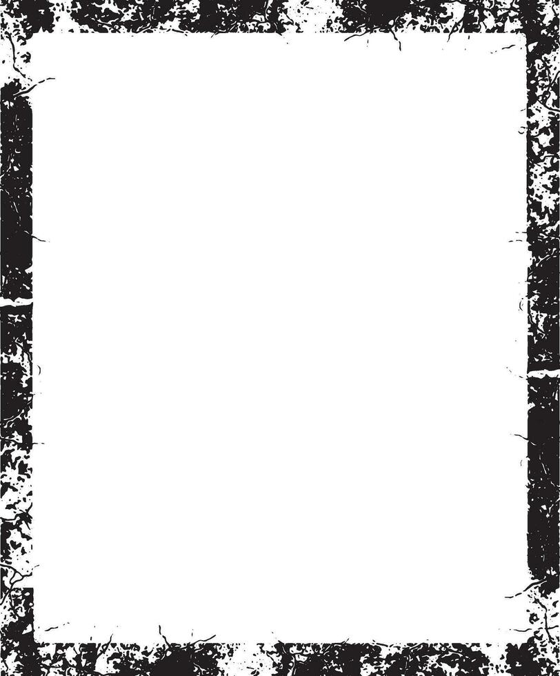 a white square frame on a cracked wall, Grunge border, backgrounds textured photographic effect template vector