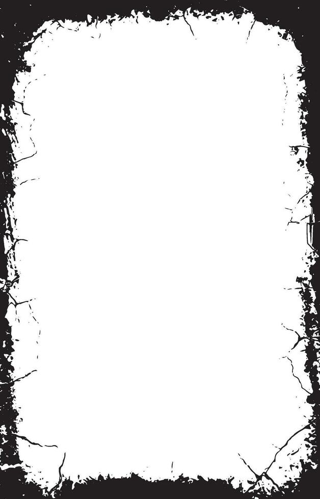 a white square frame on a cracked wall, Grunge border, backgrounds textured photographic effect template vector