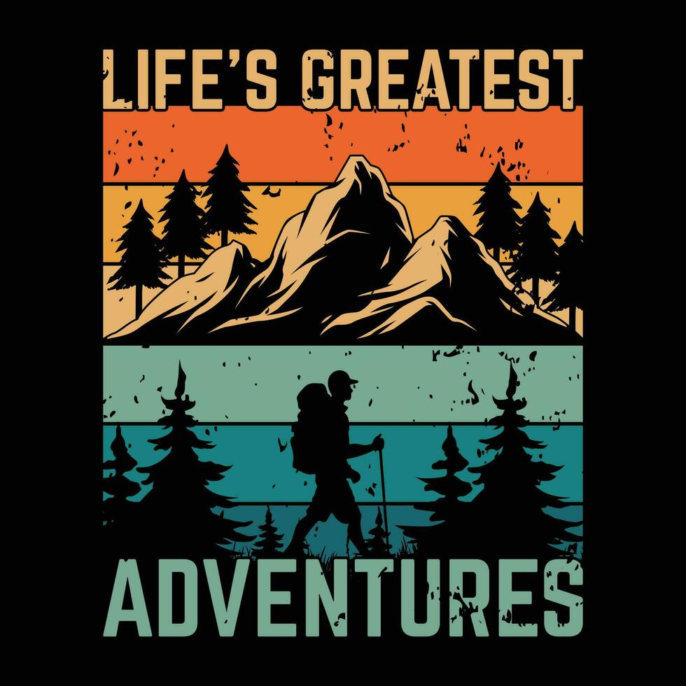 Adventure Hiking T-Shirt Designs for Explorers vector