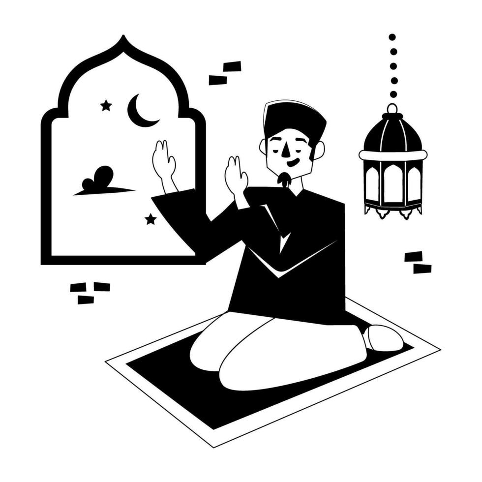 Trendy Man Praying vector