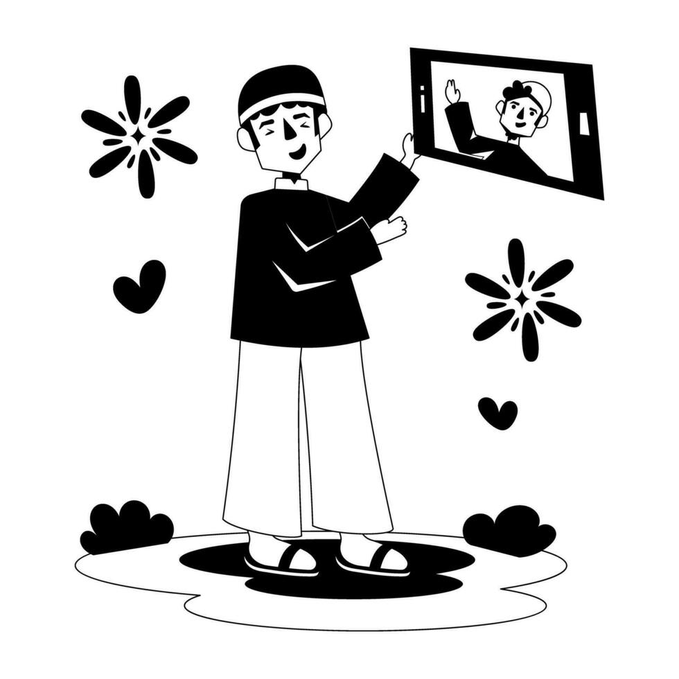 Trendy Video Call vector