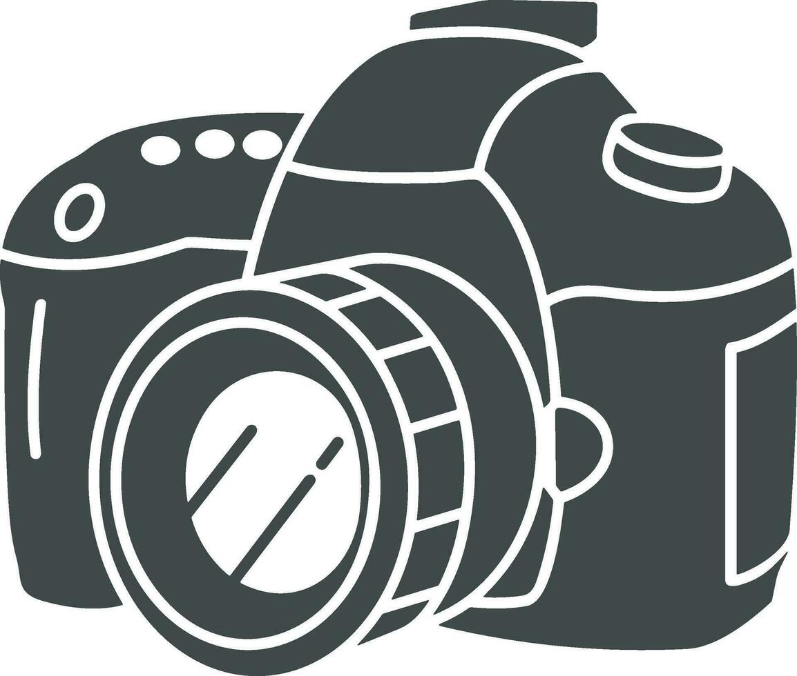 Camera photography icon symbol vector image. Illustration of multimedia photographic lens graphic design image