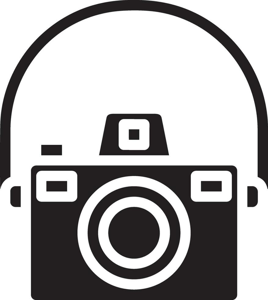 Camera photography icon symbol vector image. Illustration of multimedia photographic lens graphic design image