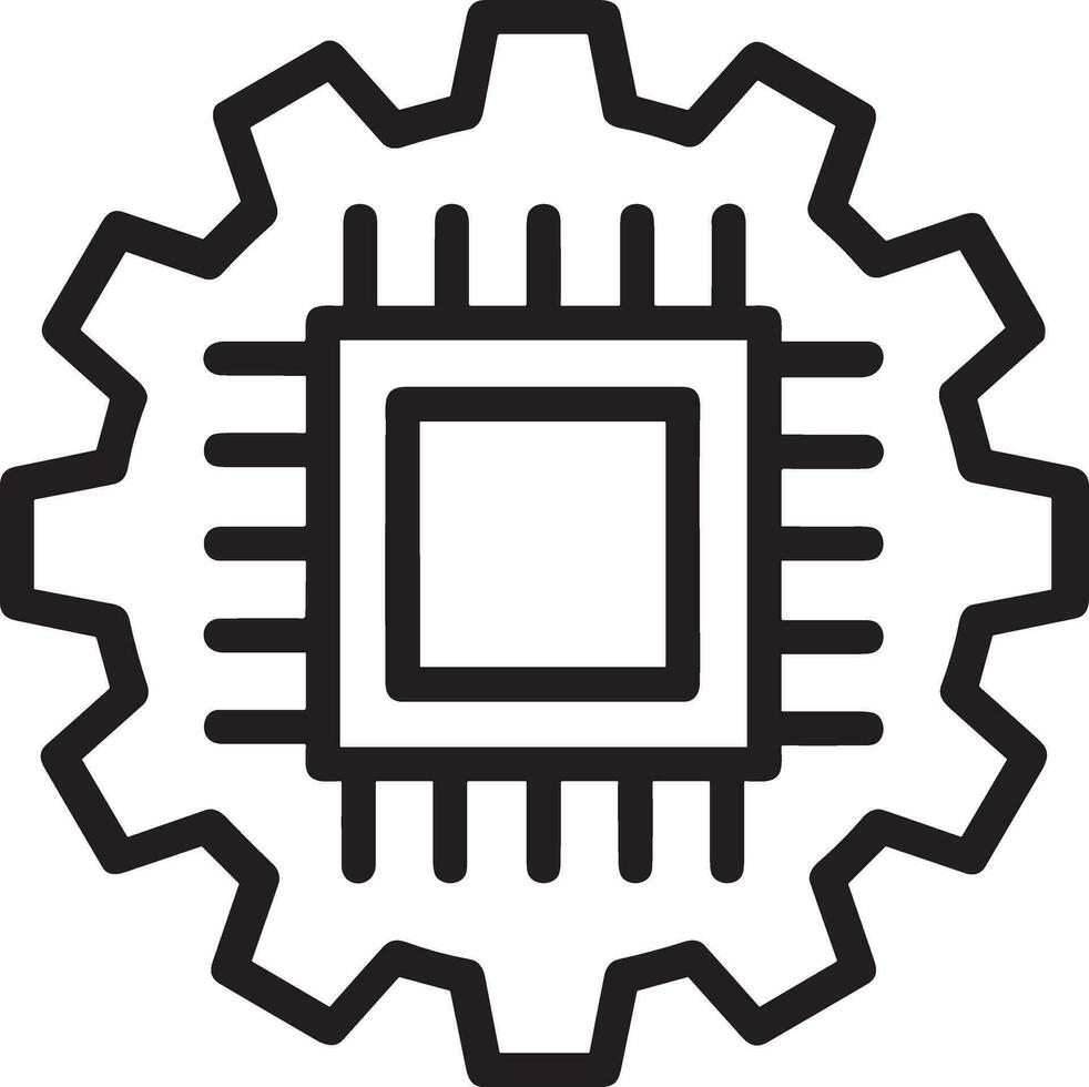 Artificial Intelligence icon symbol vector image. Illustration of the brain robot learning human smart algorithm design image.