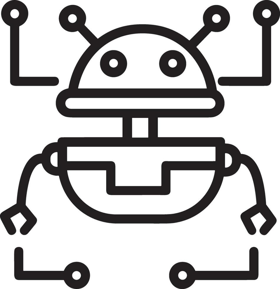 Artificial Intelligence icon symbol vector image. Illustration of the brain robot learning human smart algorithm design image.