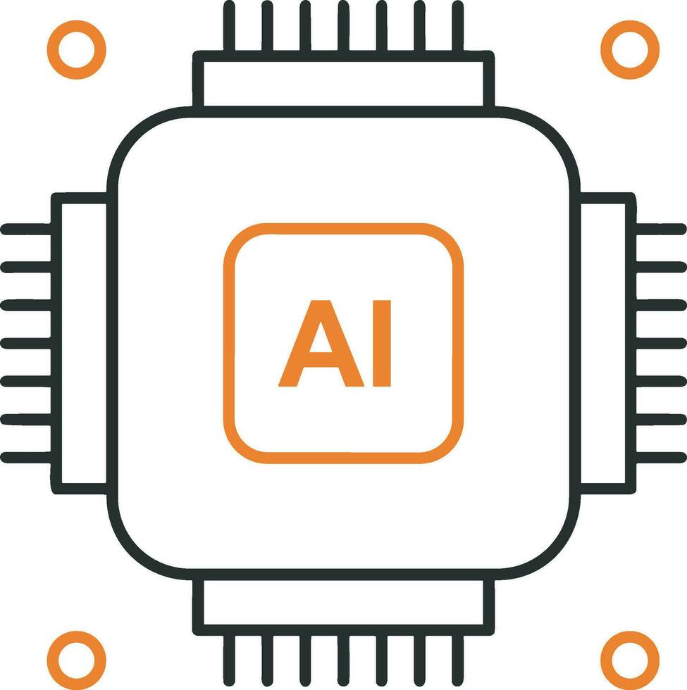 Artificial Intelligence icon symbol vector image. Illustration of the brain robot learning human smart algorithm design image.