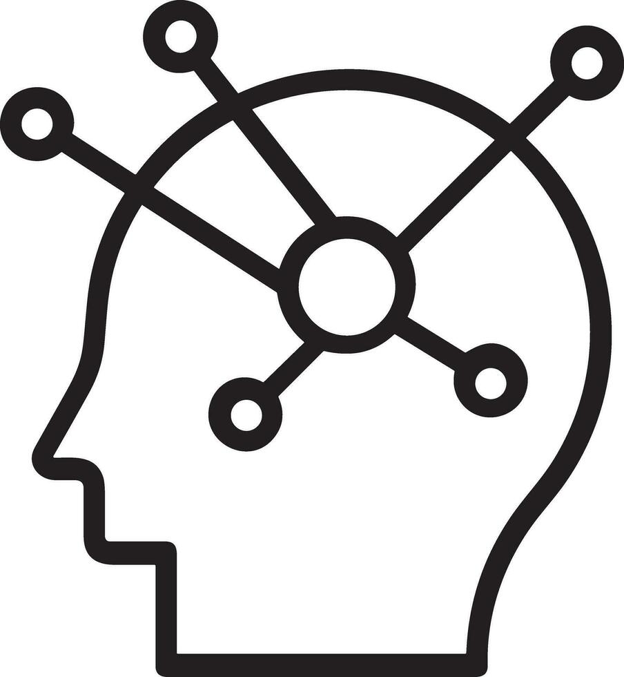 Artificial Intelligence icon symbol vector image. Illustration of the brain robot learning human smart algorithm design image.