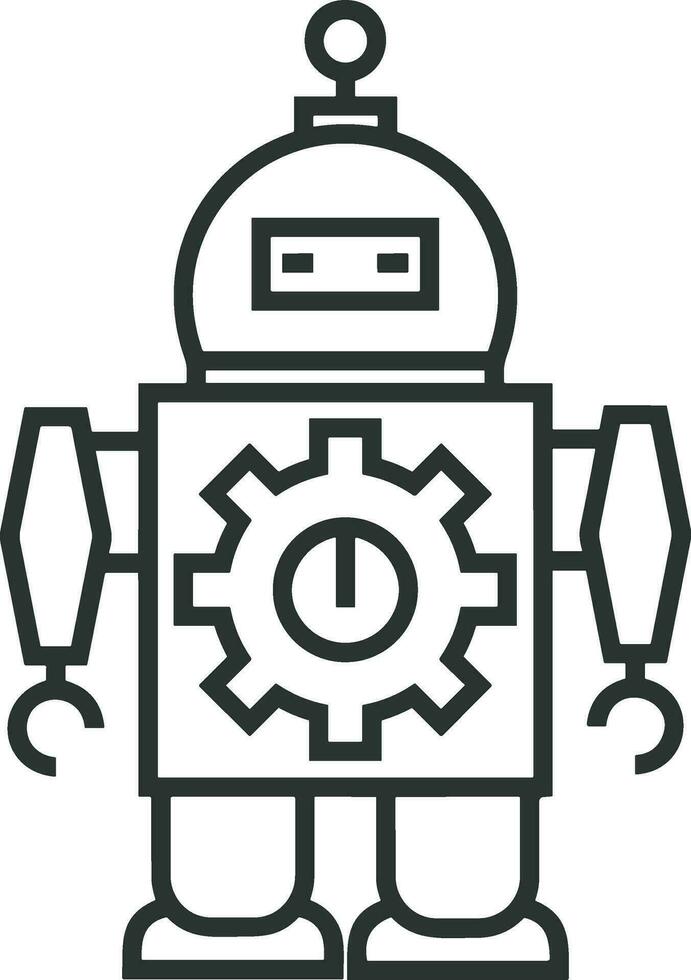 Artificial Intelligence icon symbol vector image. Illustration of the brain robot learning human smart algorithm design image.