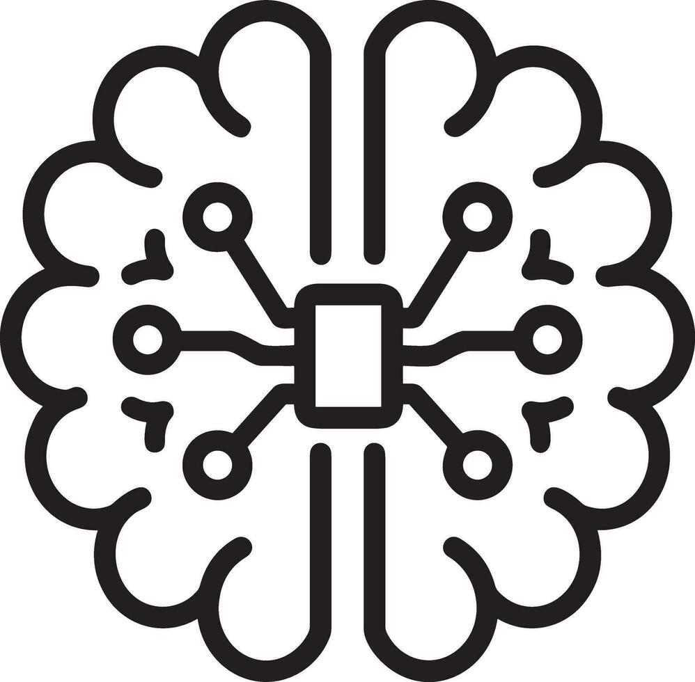Artificial Intelligence icon symbol vector image. Illustration of the brain robot learning human smart algorithm design image.