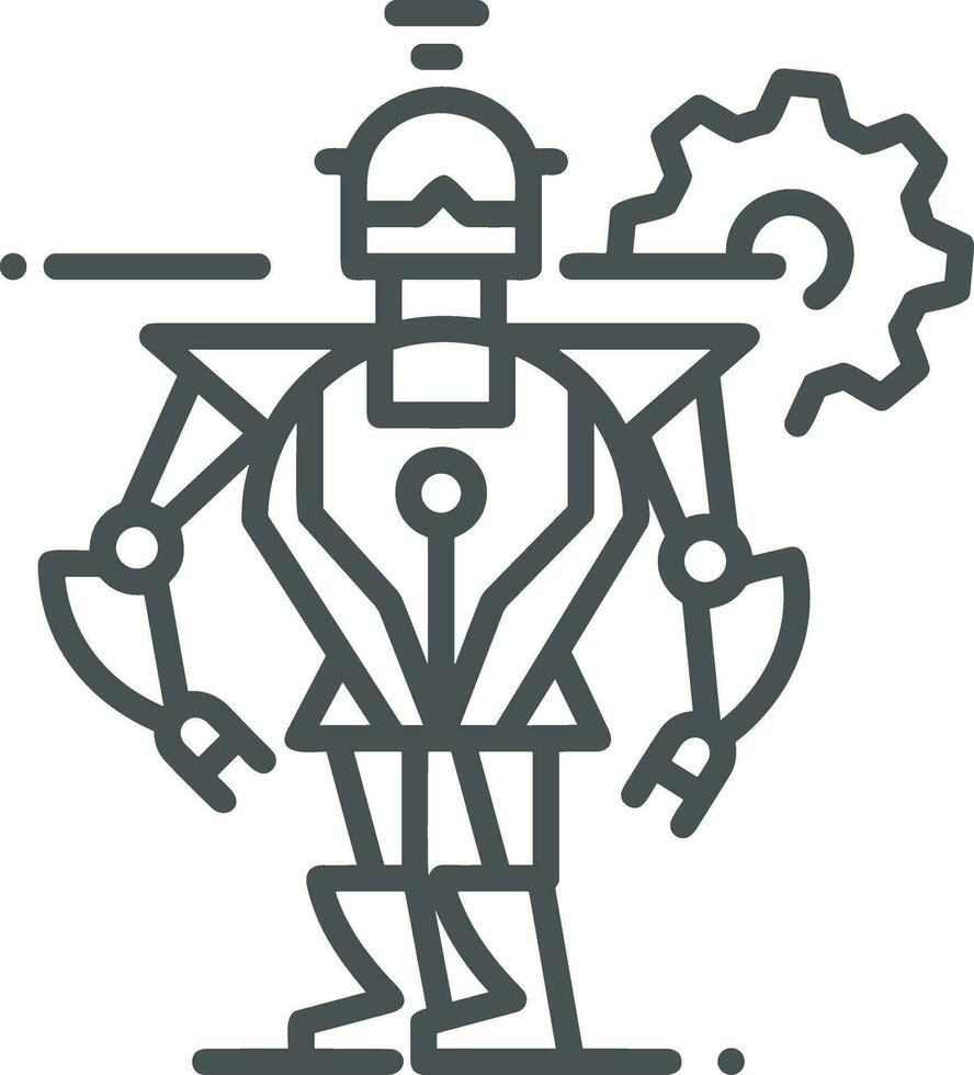 Artificial Intelligence icon symbol vector image. Illustration of the brain robot learning human smart algorithm design image.