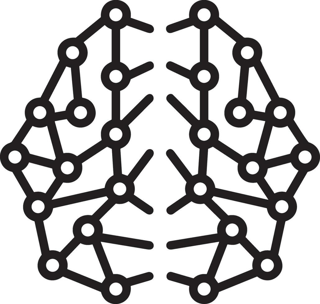 Artificial Intelligence icon symbol vector image. Illustration of the brain robot learning human smart algorithm design image.