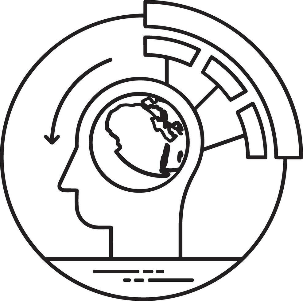 Artificial Intelligence icon symbol vector image. Illustration of the brain robot learning human smart algorithm design image.