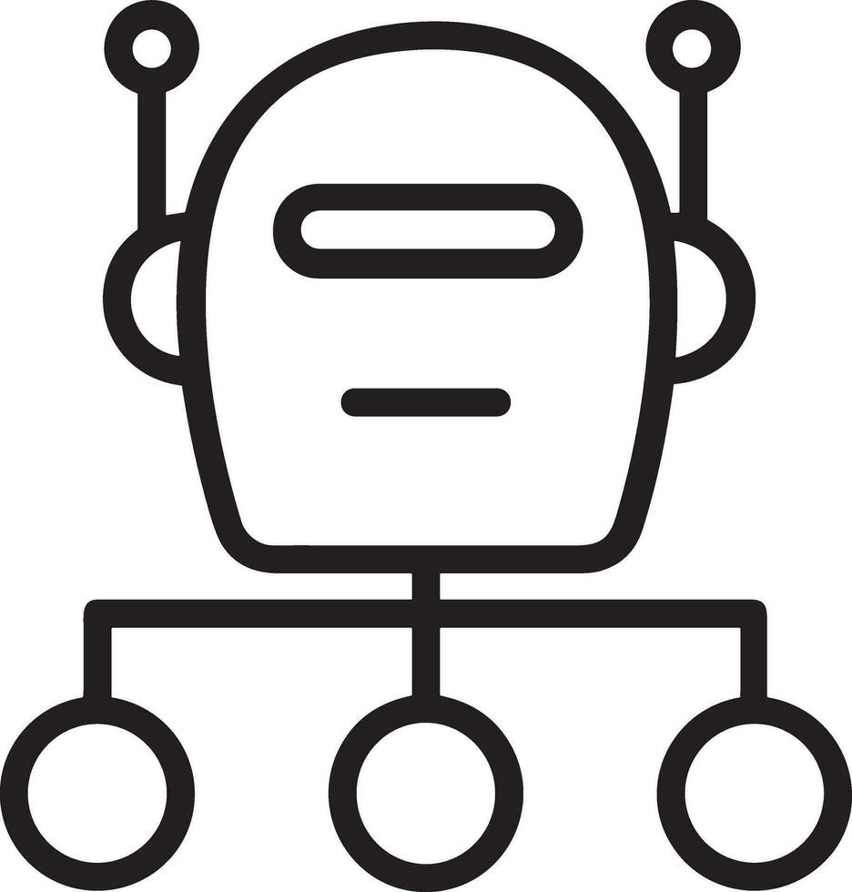 Artificial Intelligence icon symbol vector image. Illustration of the brain robot learning human smart algorithm design image.