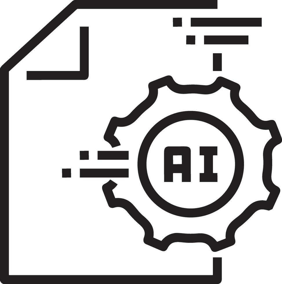 Artificial Intelligence icon symbol vector image. Illustration of the brain robot learning human smart algorithm design image.