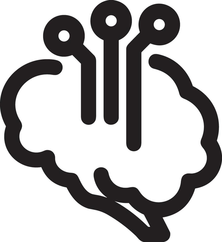 Artificial Intelligence icon symbol vector image. Illustration of the brain robot learning human smart algorithm design image.