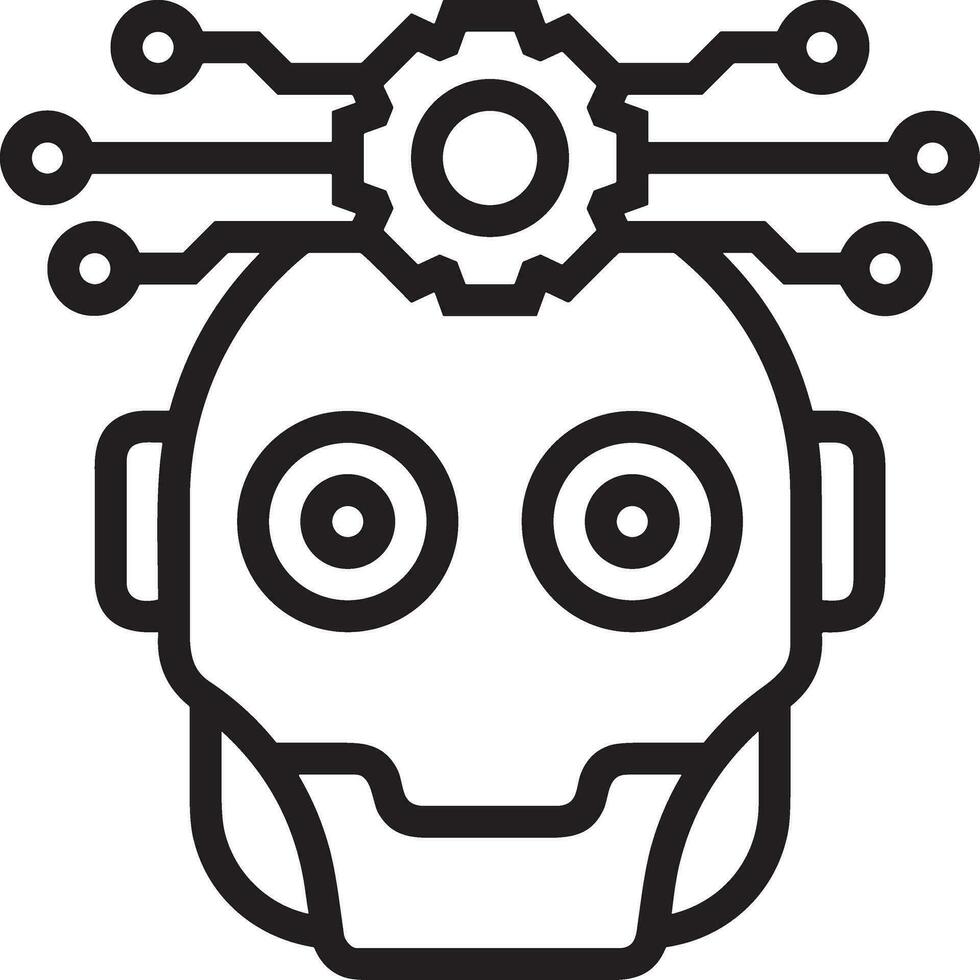 Artificial Intelligence icon symbol vector image. Illustration of the brain robot learning human smart algorithm design image.