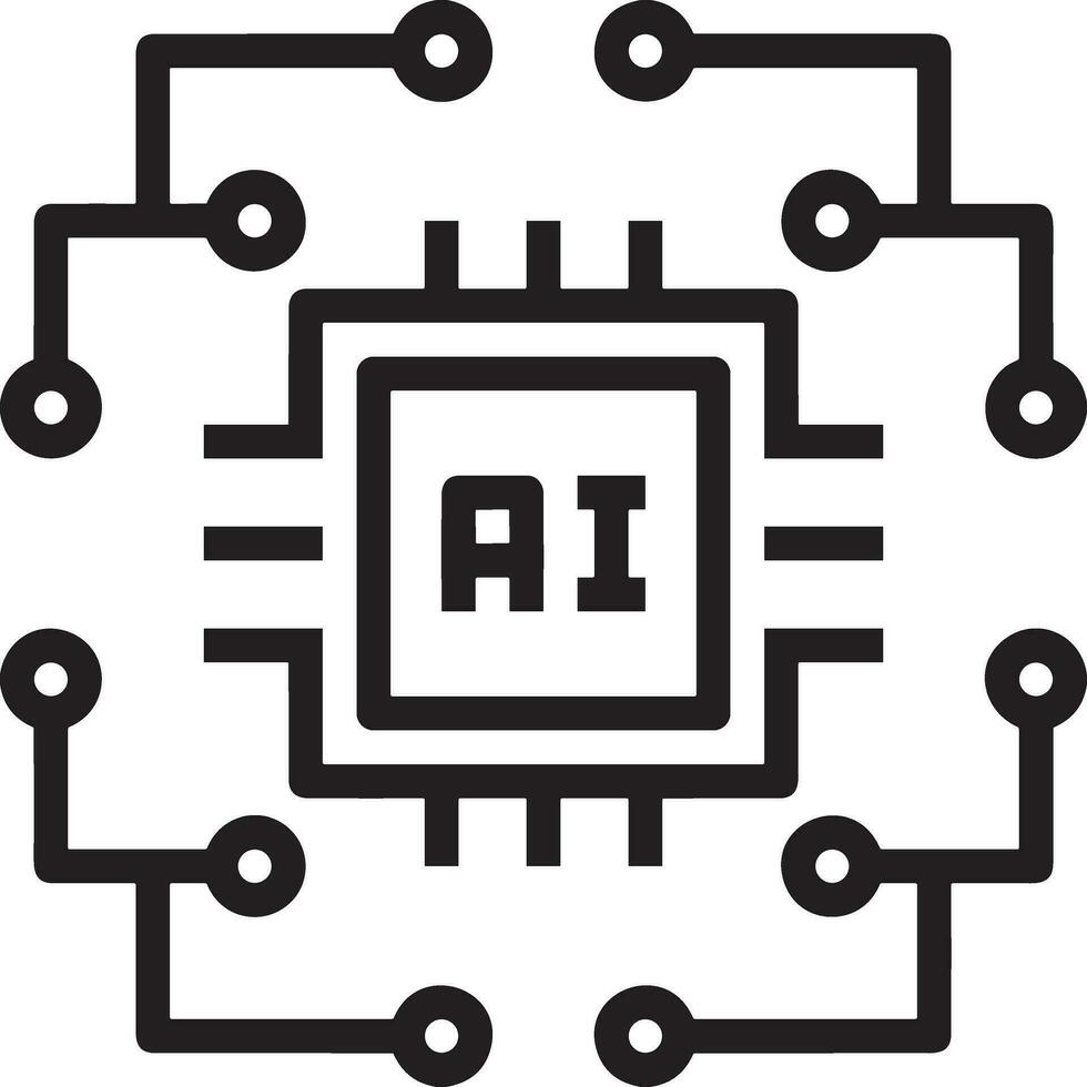 Artificial Intelligence icon symbol vector image. Illustration of the brain robot learning human smart algorithm design image.