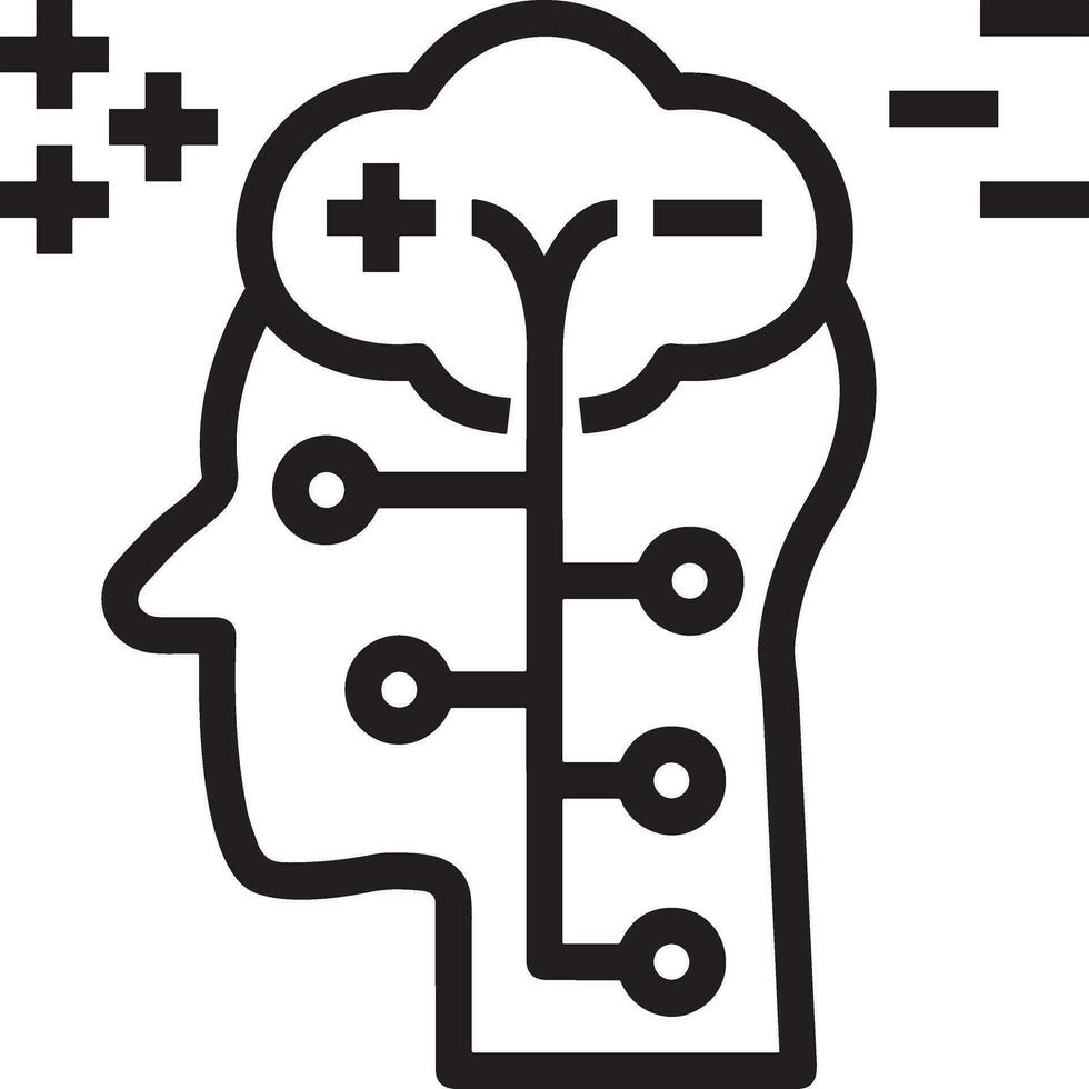 Artificial Intelligence icon symbol vector image. Illustration of the brain robot learning human smart algorithm design image.