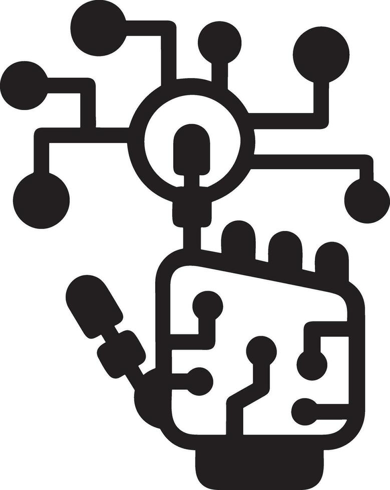 Artificial Intelligence icon symbol vector image. Illustration of the brain robot learning human smart algorithm design image.