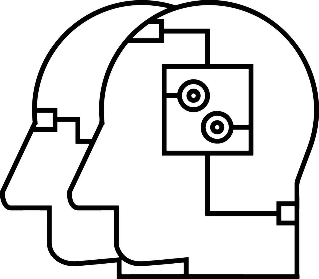 Artificial Intelligence icon symbol vector image. Illustration of the brain robot learning human smart algorithm design image.