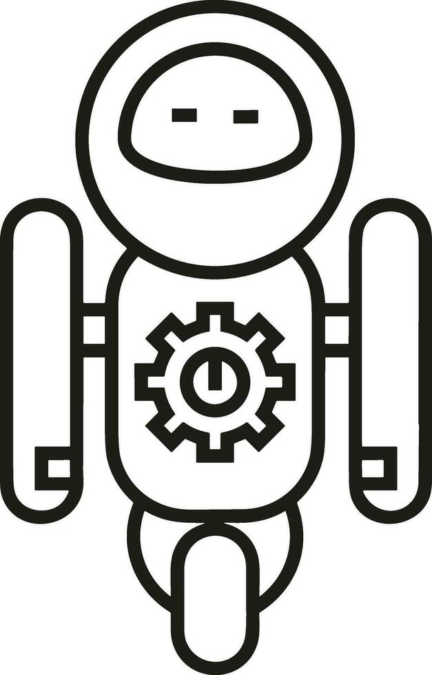 Artificial Intelligence icon symbol vector image. Illustration of the brain robot learning human smart algorithm design image.