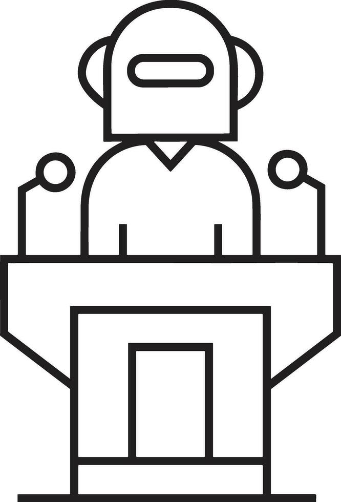 Artificial Intelligence icon symbol vector image. Illustration of the brain robot learning human smart algorithm design image.