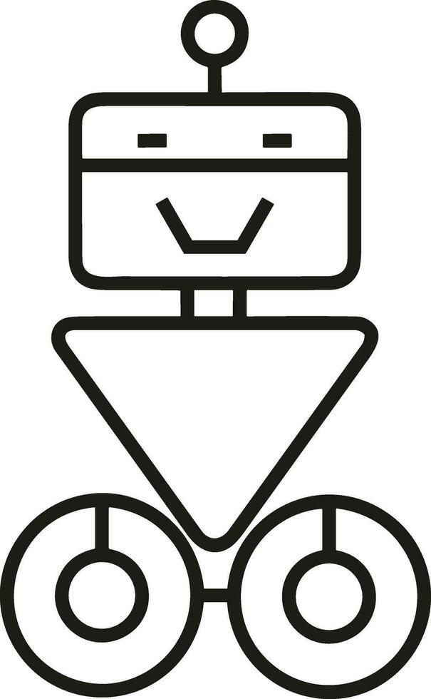 Artificial Intelligence icon symbol vector image. Illustration of the brain robot learning human smart algorithm design image.