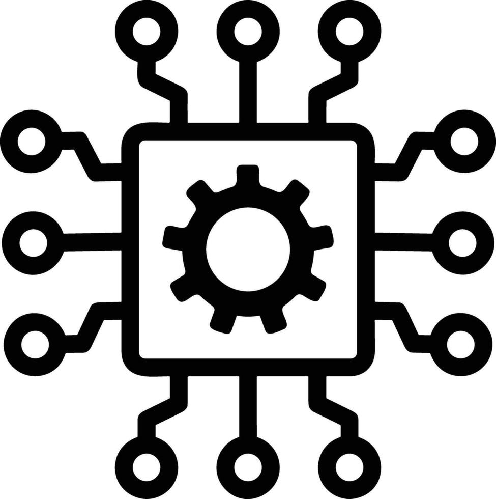 Artificial Intelligence icon symbol vector image. Illustration of the brain robot learning human smart algorithm design image.