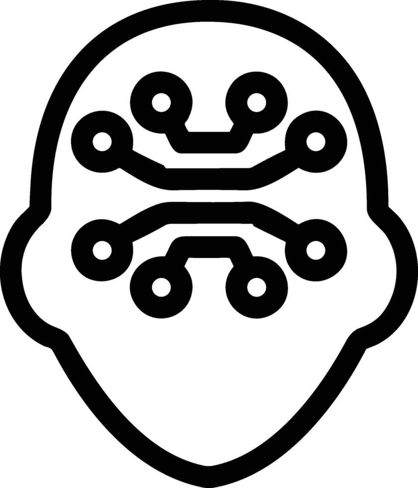 Artificial Intelligence icon symbol vector image. Illustration of the brain robot learning human smart algorithm design image.