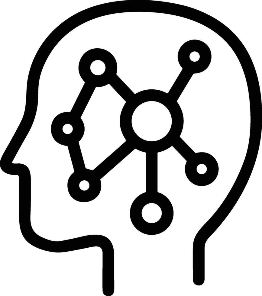 Artificial Intelligence icon symbol vector image. Illustration of the brain robot learning human smart algorithm design image.