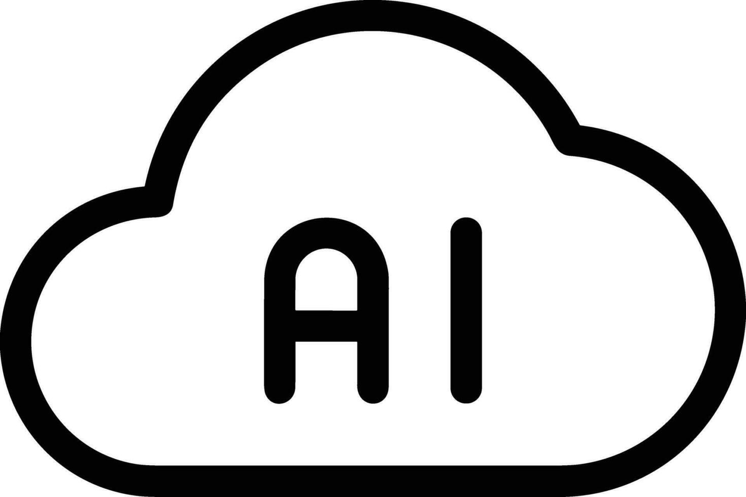 Artificial Intelligence icon symbol vector image. Illustration of the brain robot learning human smart algorithm design image.