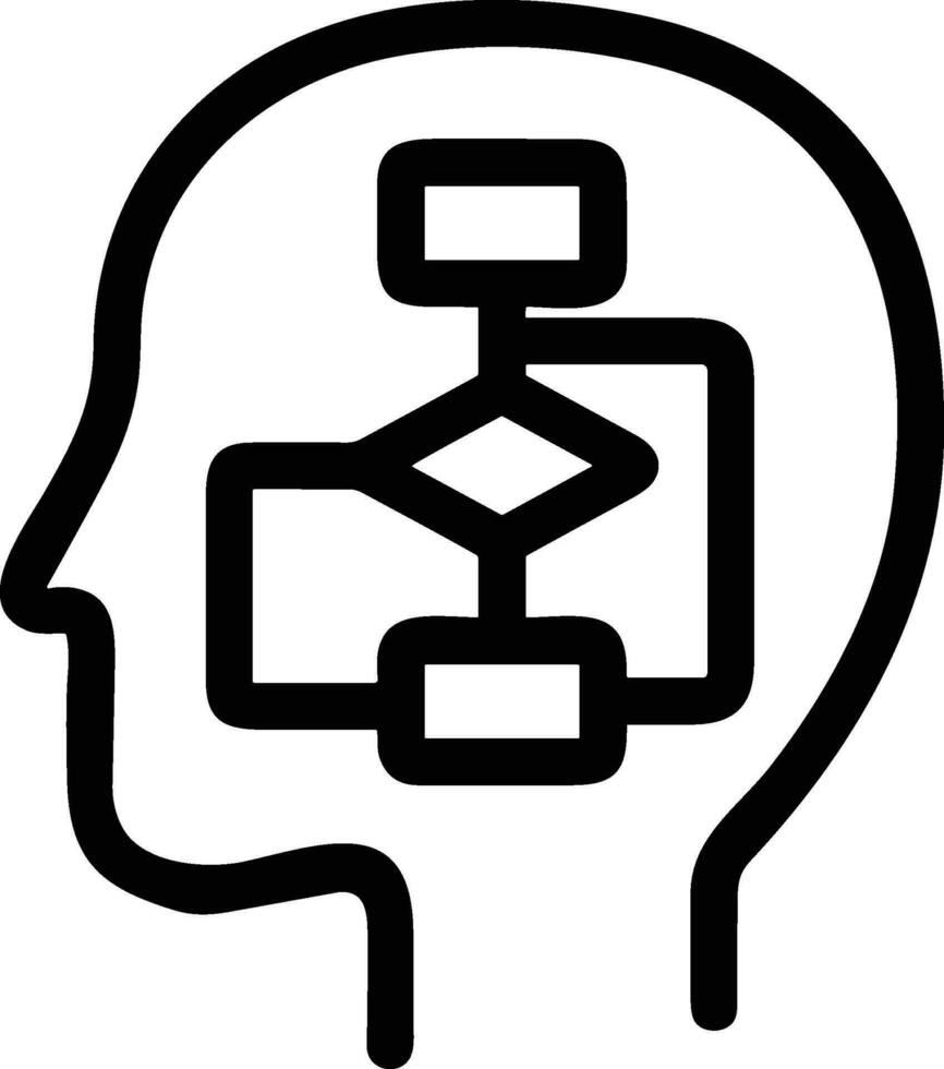 Artificial Intelligence icon symbol vector image. Illustration of the brain robot learning human smart algorithm design image.