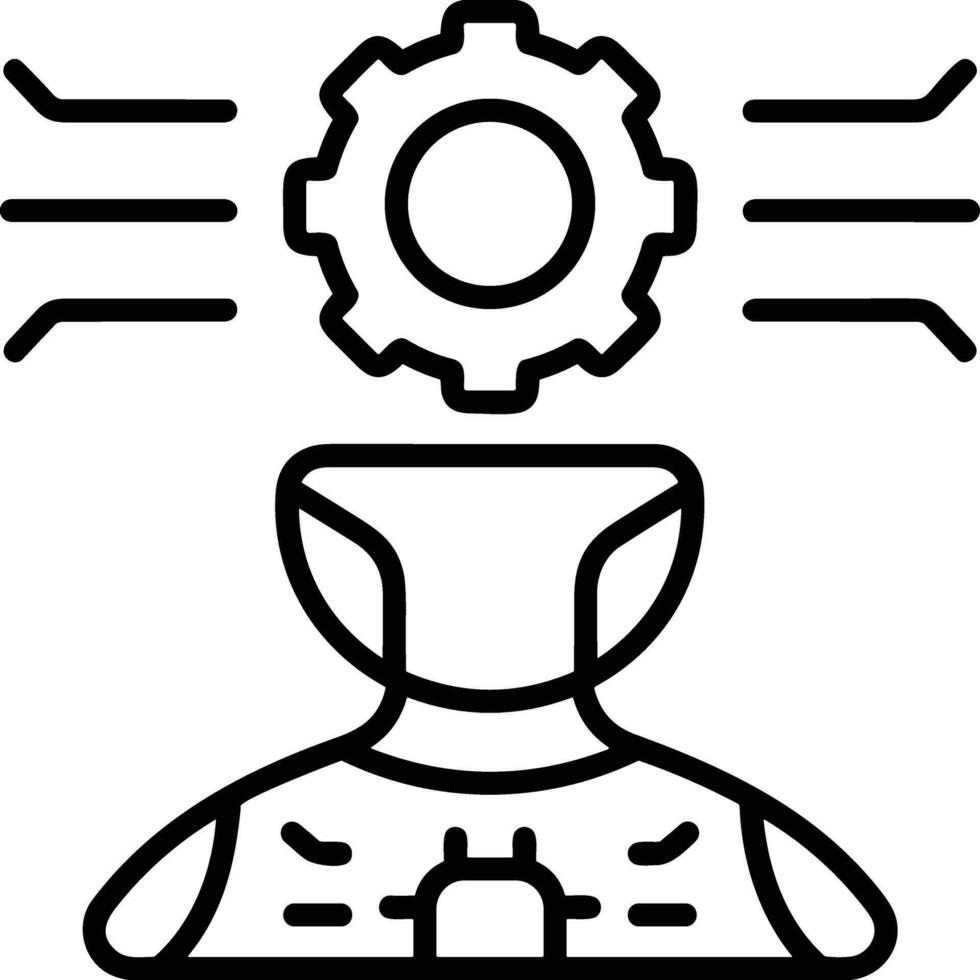 Artificial Intelligence icon symbol vector image. Illustration of the brain robot learning human smart algorithm design image.