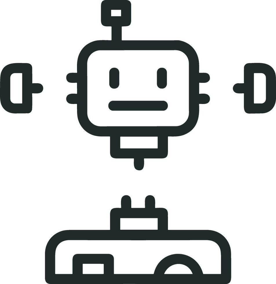 Artificial Intelligence icon symbol vector image. Illustration of the brain robot learning human smart algorithm design image.