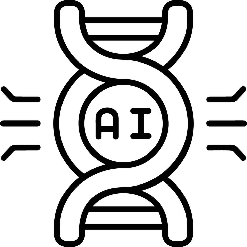 Artificial Intelligence icon symbol vector image. Illustration of the brain robot learning human smart algorithm design image.