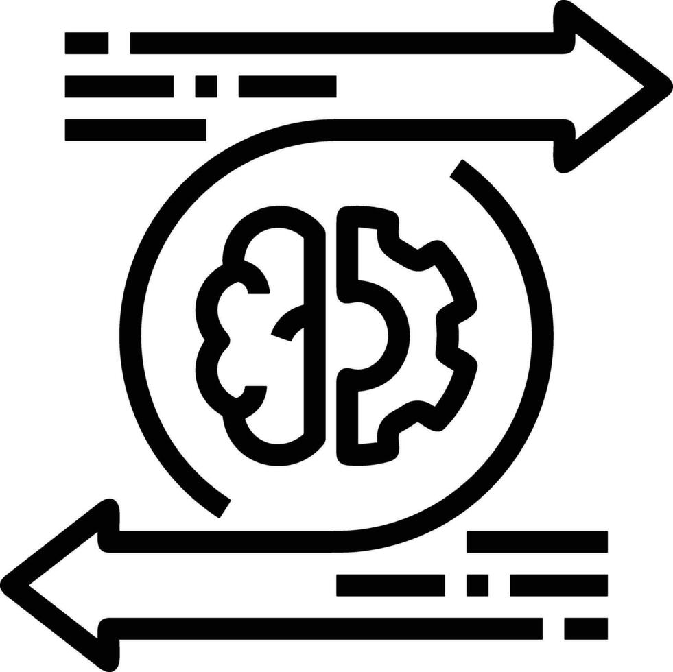 Artificial Intelligence icon symbol vector image. Illustration of the brain robot learning human smart algorithm design image.