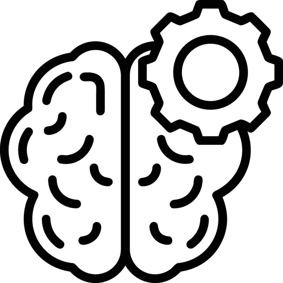 Artificial Intelligence icon symbol vector image. Illustration of the brain robot learning human smart algorithm design image.