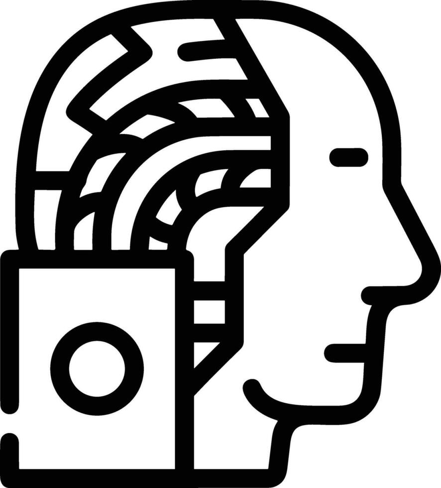 Artificial Intelligence icon symbol vector image. Illustration of the brain robot learning human smart algorithm design image.