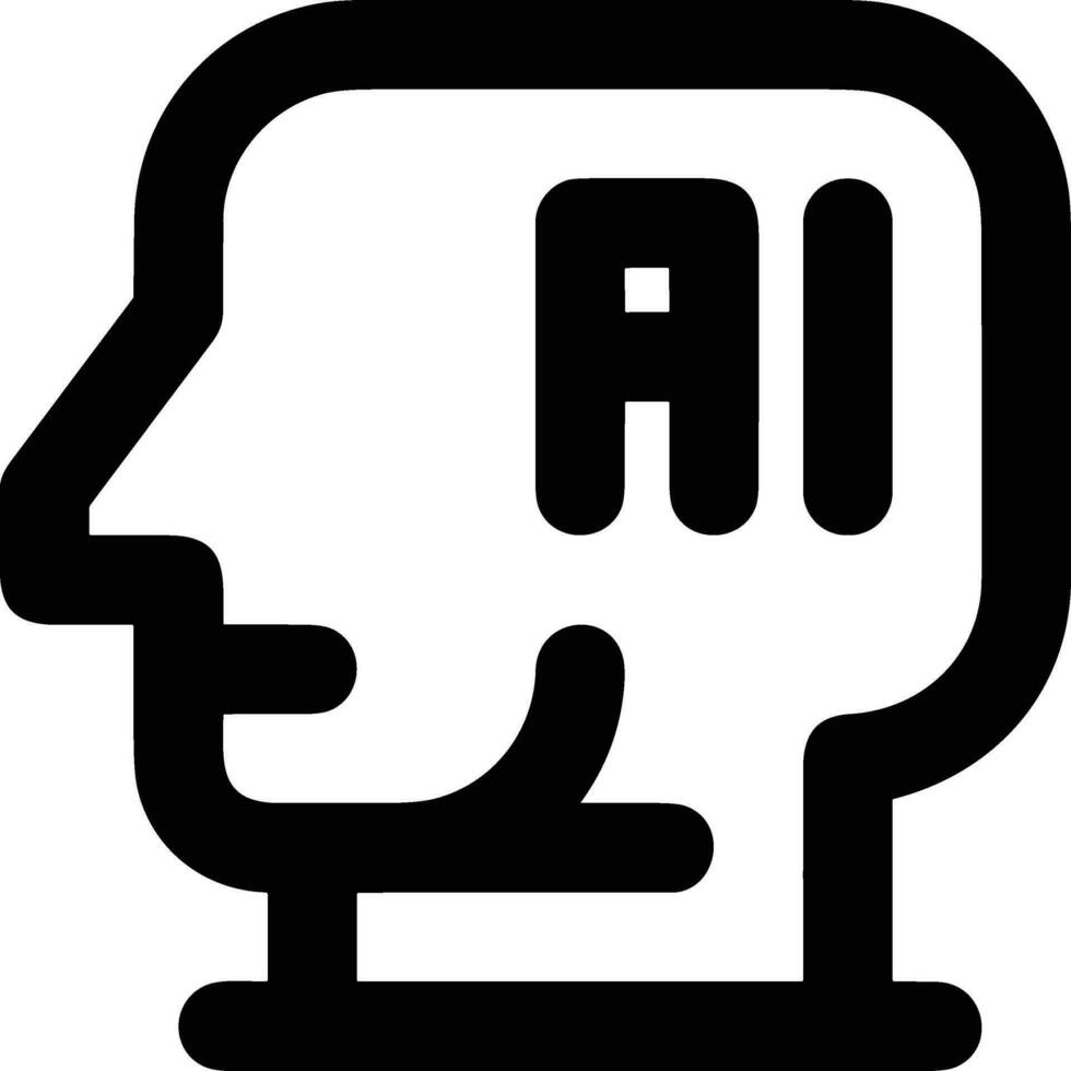 Artificial Intelligence icon symbol vector image. Illustration of the brain robot learning human smart algorithm design image.