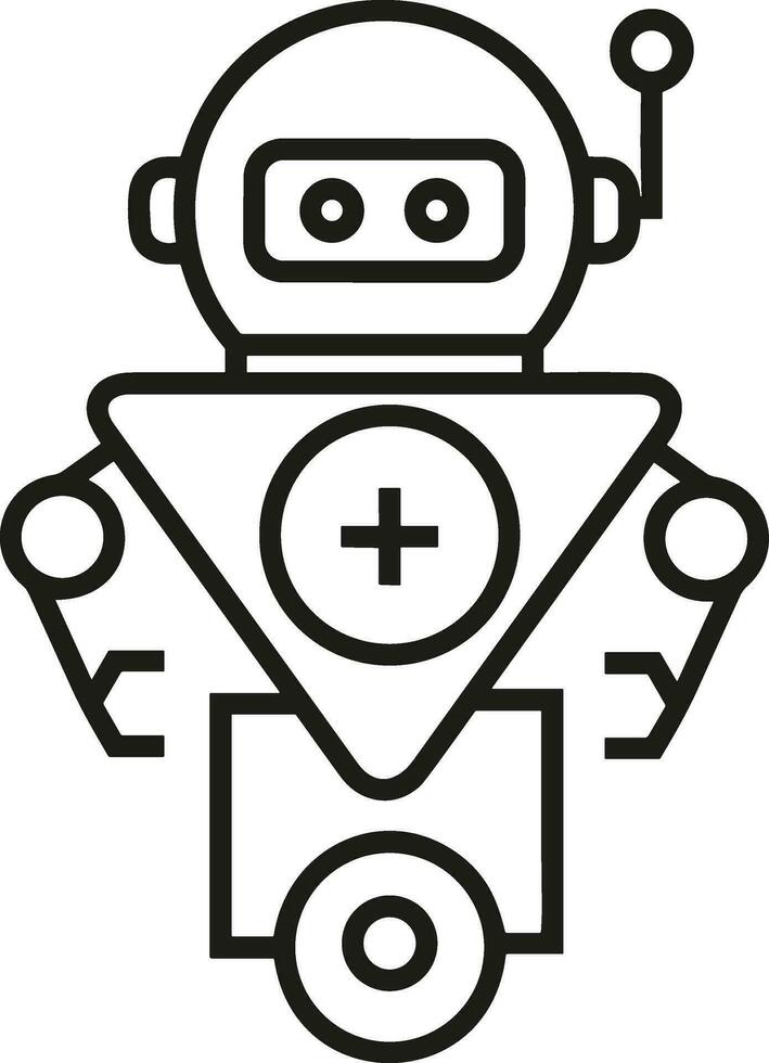 Artificial Intelligence icon symbol vector image. Illustration of the brain robot learning human smart algorithm design image.