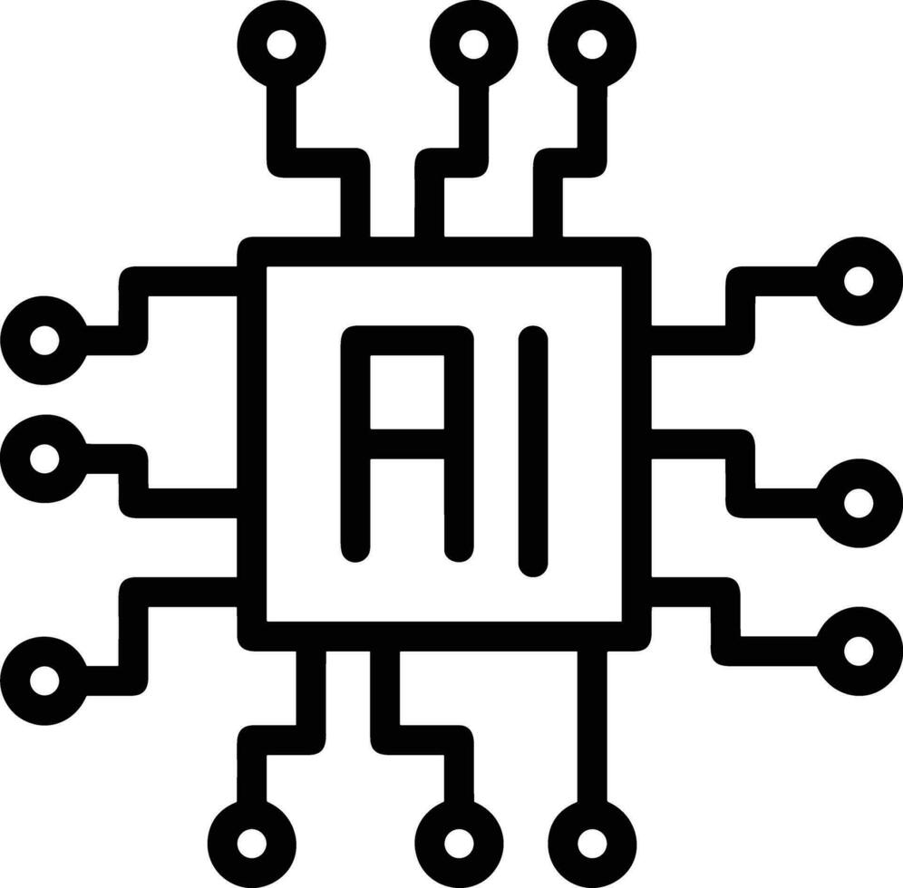 Artificial Intelligence icon symbol vector image. Illustration of the brain robot learning human smart algorithm design image.