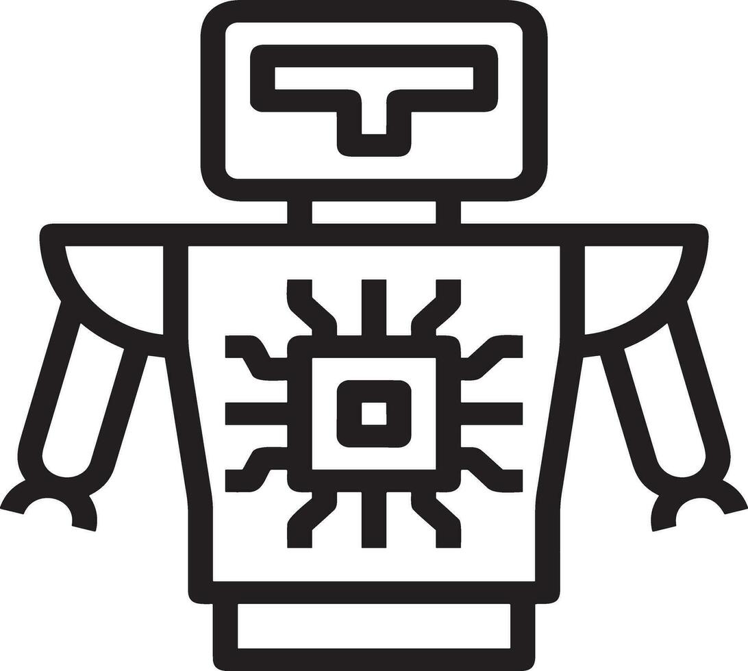 Artificial Intelligence icon symbol vector image. Illustration of the brain robot learning human smart algorithm design image.