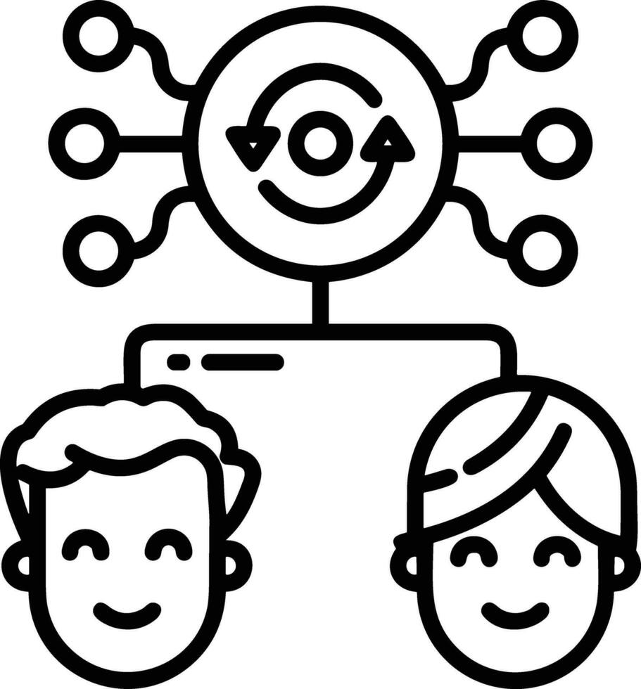 Artificial Intelligence icon symbol vector image. Illustration of the brain robot learning human smart algorithm design image.