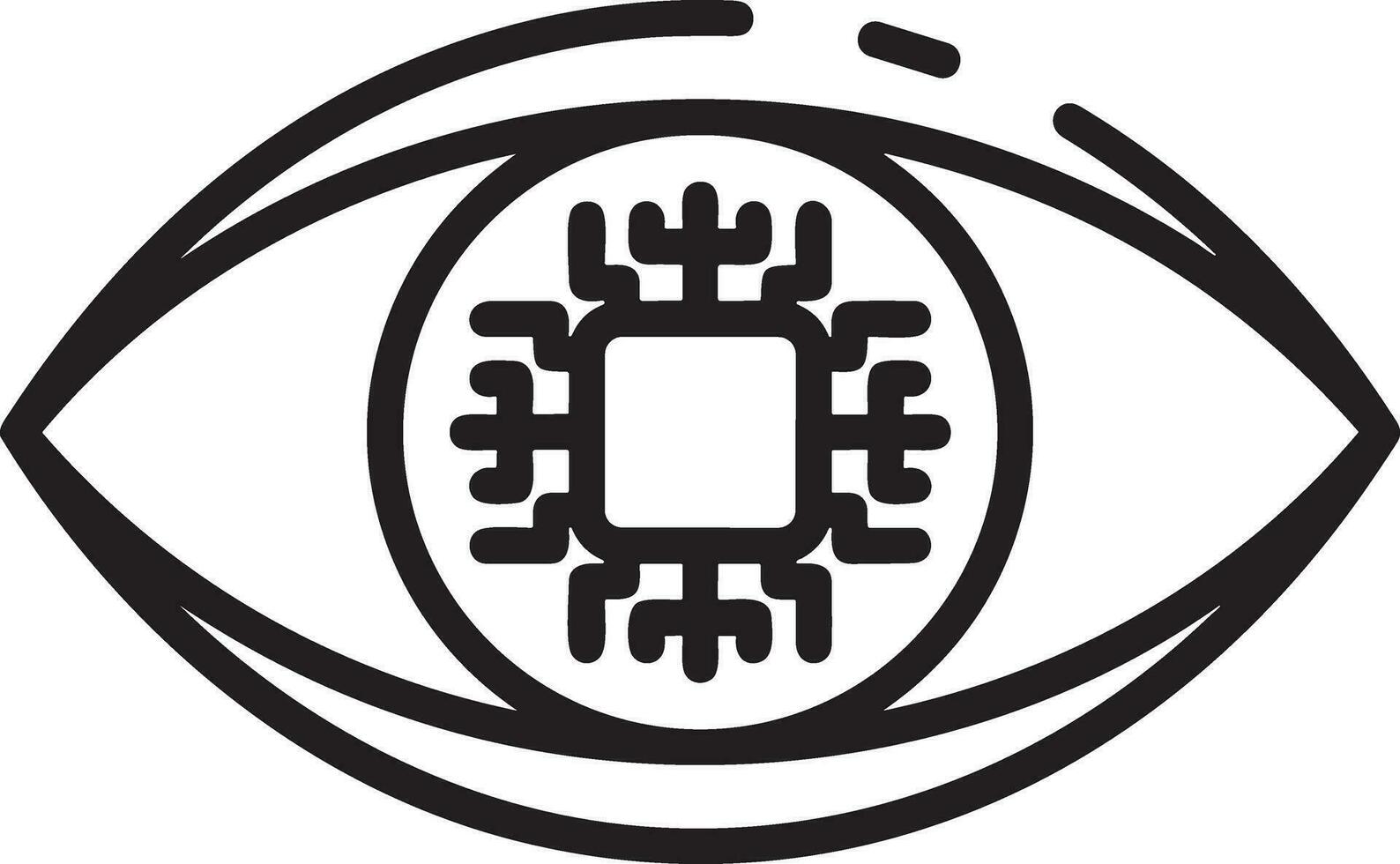 Artificial Intelligence icon symbol vector image. Illustration of the brain robot learning human smart algorithm design image.